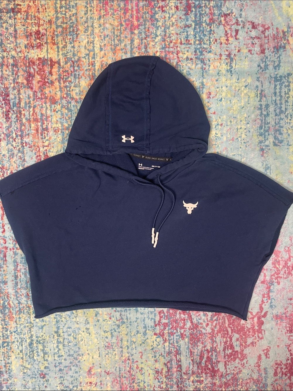 💕Under Armour x Project Rock Navy Cropped Hoodie